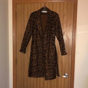 Justfab cheetah long winter coat with tags